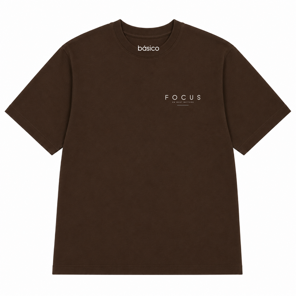 Camiseta Oversized Masculino Focus Cafe