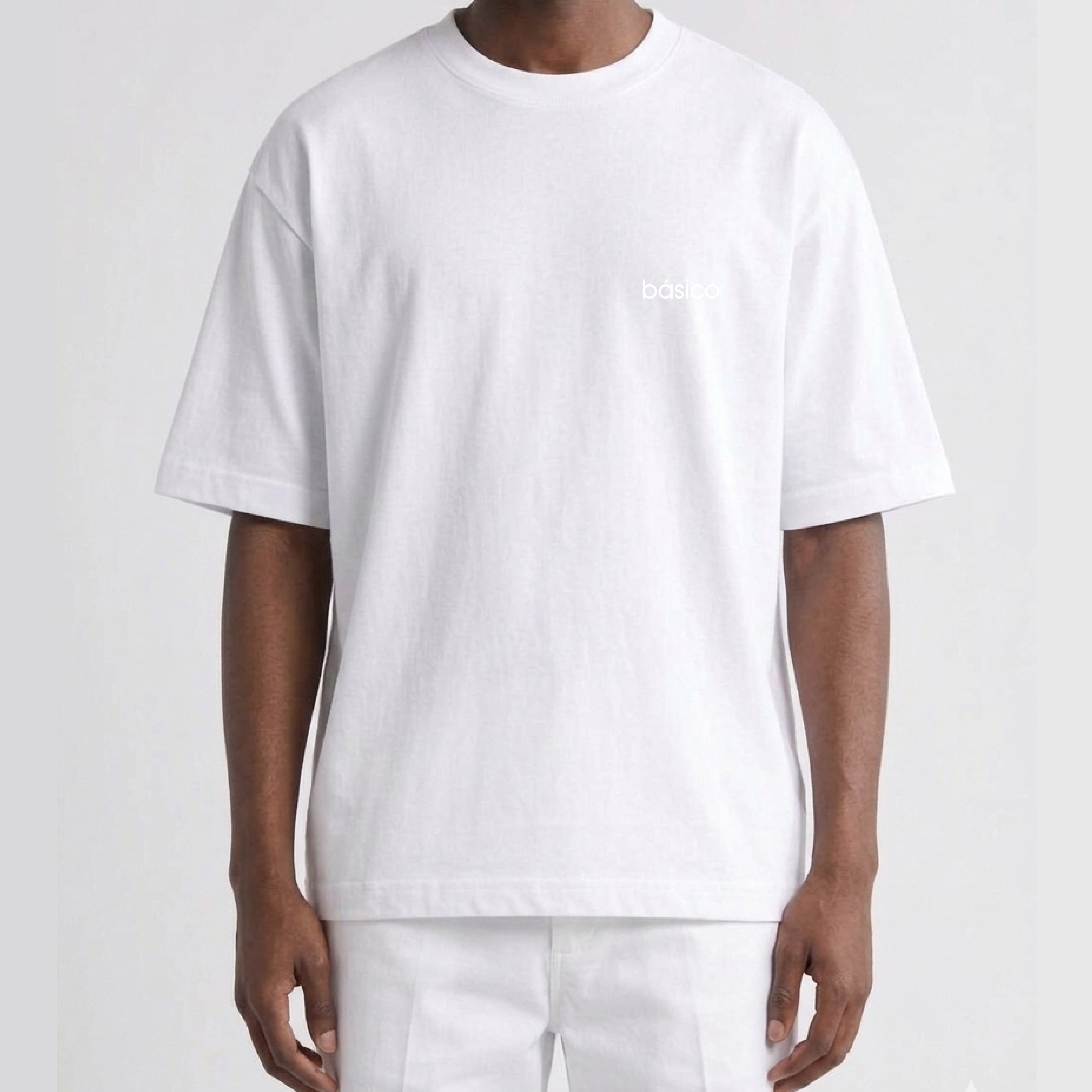 Camiseta Oversized Unisex Blanca Masculino
