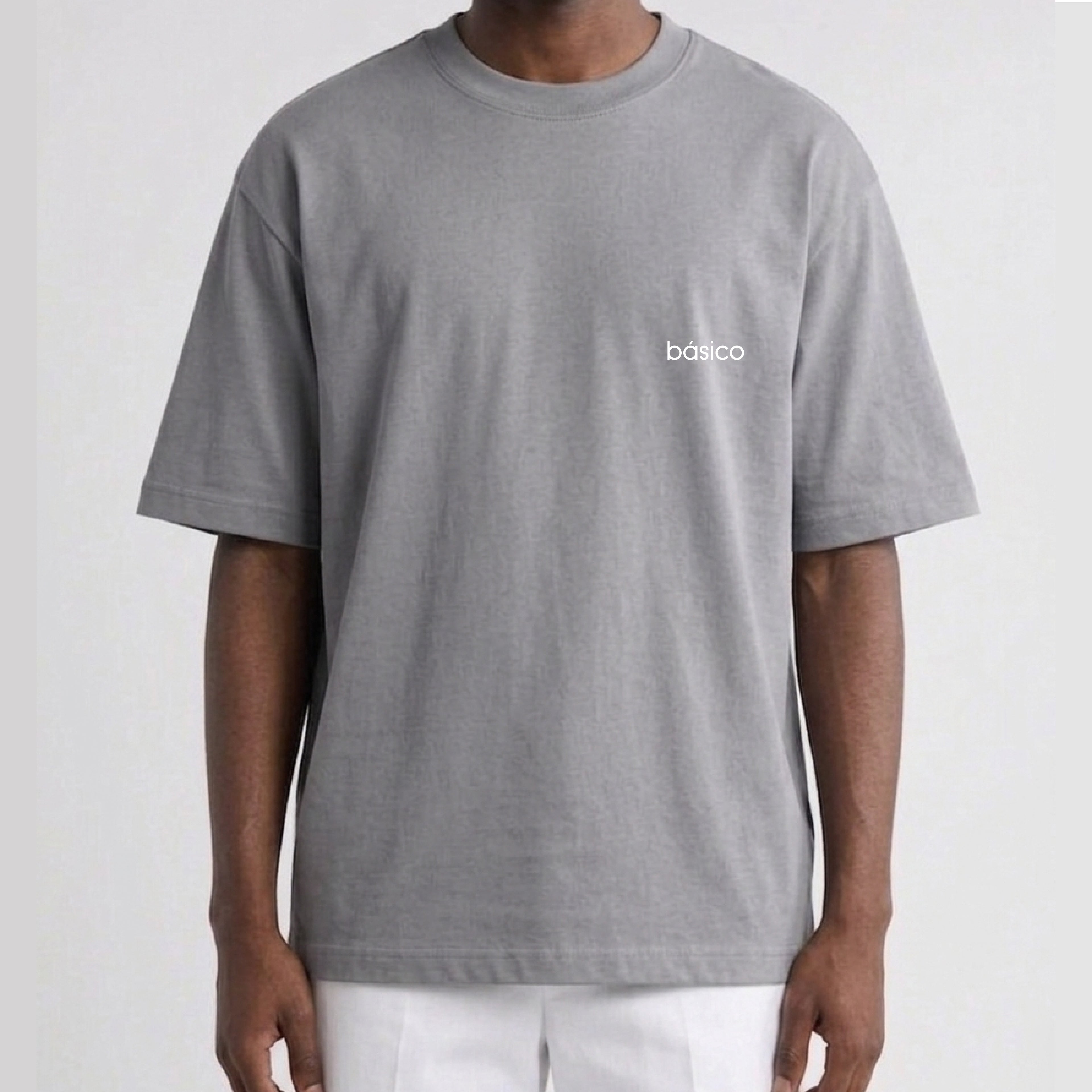 Camiseta Oversized Unisex Gris Masculino
