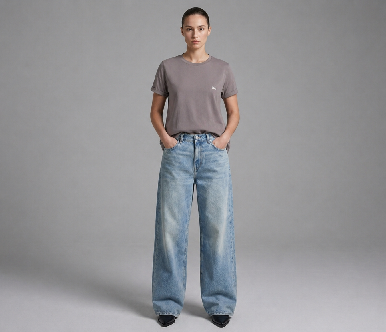 Camiseta Femenina Slim fit Gris