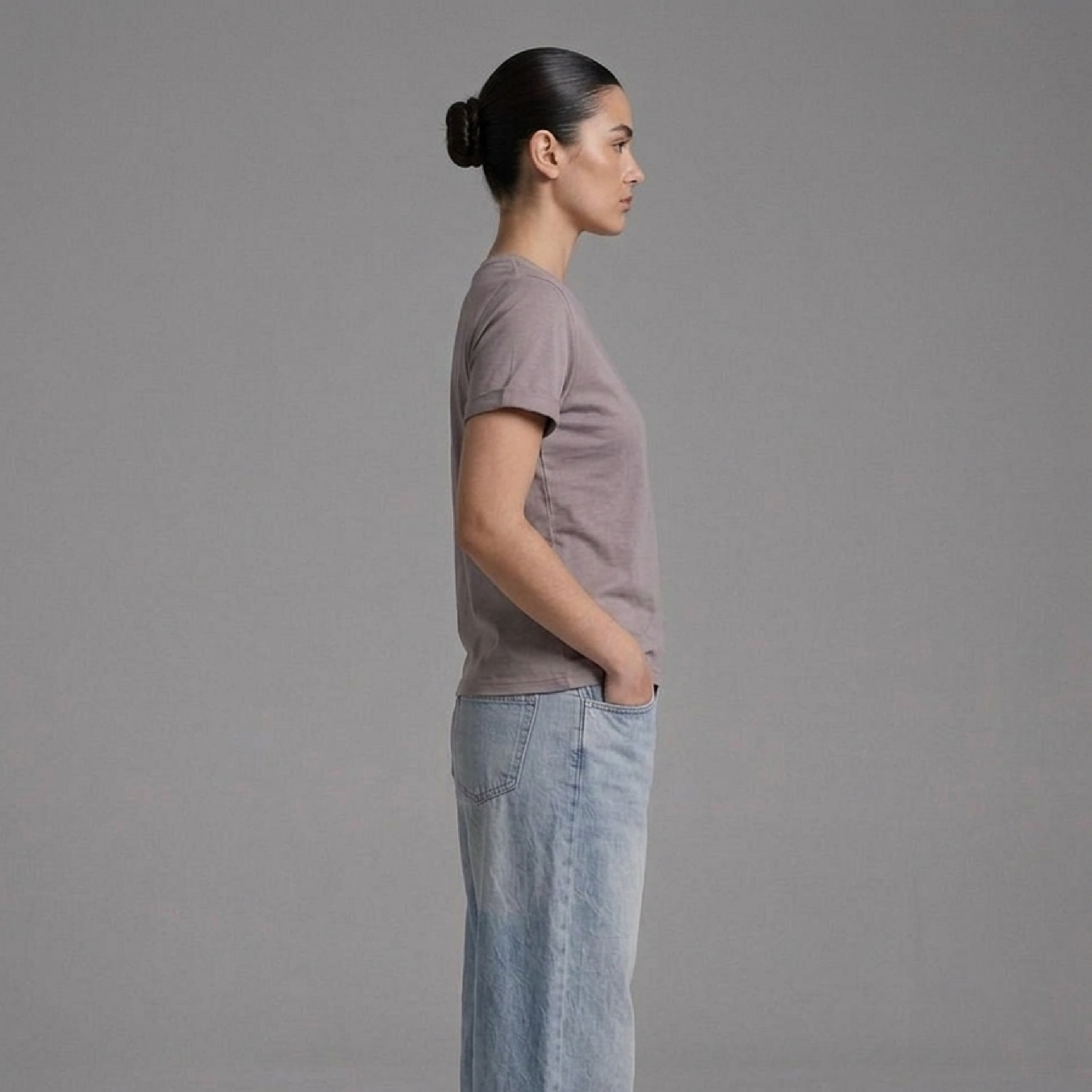 Camiseta Femenina Slim fit Gris